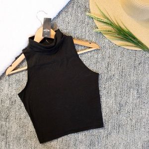 Hollister Mock Neck Turtle Neck Crop Top Tank